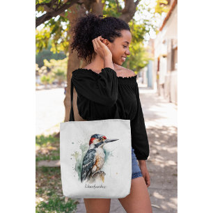 Tote Bag Aquarelle Woodland Pic, coutume