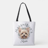 Tote Bag Aquarelle Yorkie et couronne florale (Dos)