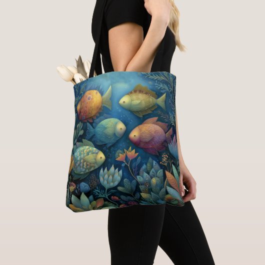 Tote Bag Aquarium Fantastique Poissons Fantaisistes (De près)