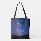 Tote Bag Aquarius | Constellation Zodiaque personnalisée (Dos)
