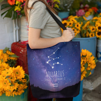 Tote Bag Aquarius | Constellation Zodiaque personnalisée