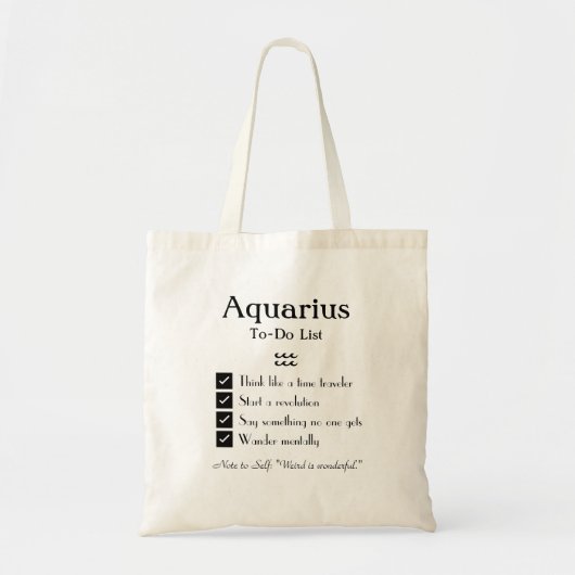 Tote Bag Aquarius - Liste des tâches (Devant)