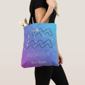 Tote Bag Aquarius Zodiac Star Sign Watercolor Horoscope (De près)