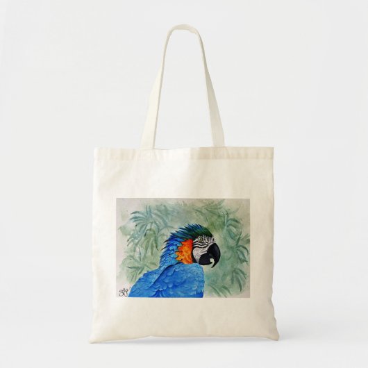 Tote Bag Ara bleu et or (Devant)