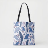 Tote Bag Ara Parrot Bleu Tropical Congé (Devant)