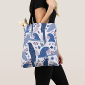 Tote Bag Ara Parrot Bleu Tropical Congé (De près)