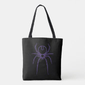 Tote Bag Araignée en violet et noir (Dos)