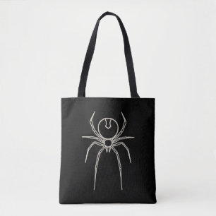Tote Bag Araignée - Noir de chauve-souris et Blanc d'os