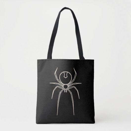 Tote Bag Araignée - Noir de chauve-souris et Blanc d'os (Devant)