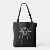 Tote Bag Araignée - Noir de chauve-souris et Blanc d'os (Dos)