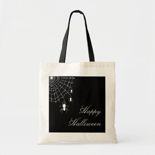 Tote Bag Araignées d'Halloween Black White Web (Devant)