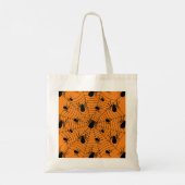 Tote Bag Araignées Halloween motif noir et orange (Dos)