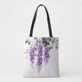 Tote Bag Arbre à fleurs violettes (Devant)