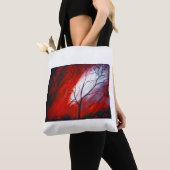 Tote Bag Arbre Abstrait et ciel rouge (De près)