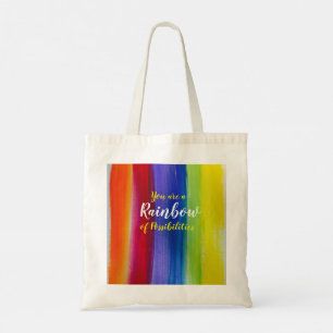 Tote Bag Arbre arc-en-ciel et rayures