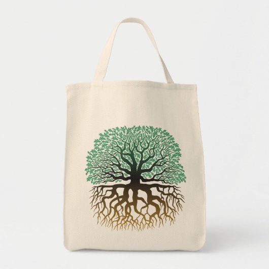 Tote Bag Arbre avec l'épicerie fourre-tout de racines (Devant)