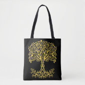 Tote Bag Arbre Celtique Jaune (Devant)