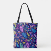 Tote Bag Arbre coloré moderne Formes naturelles Feuilles (Dos)