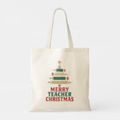 Tote Bag Arbre crayon de Noël de l'enseignant (Dos)