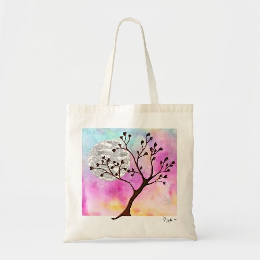 Tote Bag Arbre d'amour - feuille en forme de coeur (Devant)