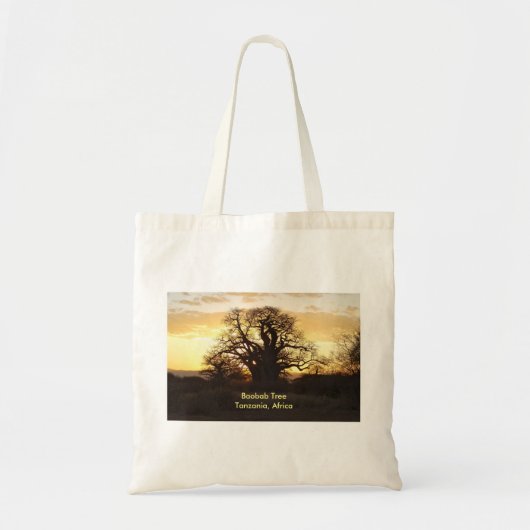 Tote Bag arbre de baobab au coucher du soleil (Devant)