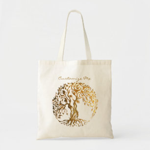 Tote Bag Arbre de Mehndi de la vie (or)