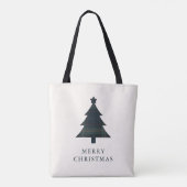 Tote Bag Arbre de Noël bleu et vert de la marine (Dos)