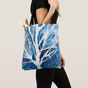 Tote Bag Arbre de Noël bouleau blanc d'hiver