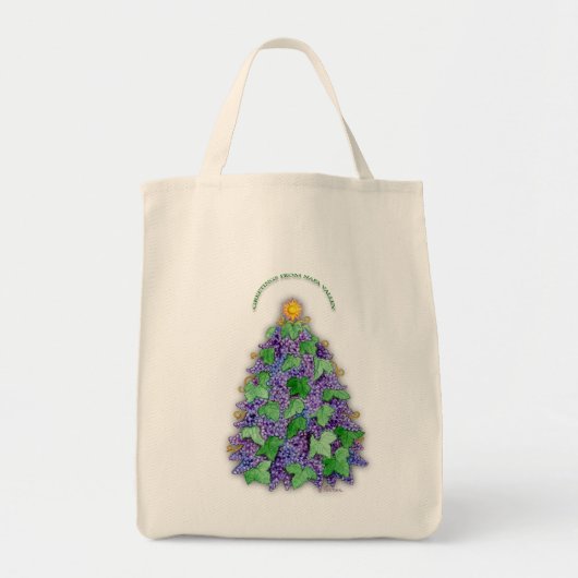 Tote Bag Arbre de Noël de raisins de Napa Valley (Devant)