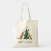 Tote Bag Arbre de Noël et Tigres (Dos)