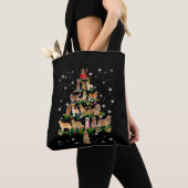 Tote Bag Arbre de Noël Golden Retriever Couvert Par Flash (De près)
