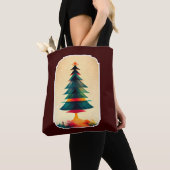 Tote Bag Arbre de Noël Joyfull Design géométrique (De près)