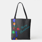 Tote Bag Arbre de Noël, Lumières multicolores, livre (Dos)