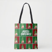 Tote Bag Arbre de Noël | PÈRE NOËL | vert rouge (Devant)