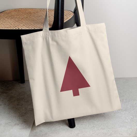 Tote Bag Arbre de Noël | Scandi Minimalist Simple Bourgogne