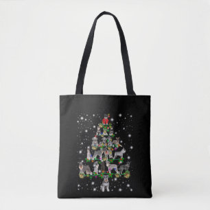 Tote Bag Arbre De Noël Schnauzer Couvert De Flamme De Flamm