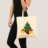 Tote Bag Arbre de Noël traditionnel aux bougies (Devant (produit))