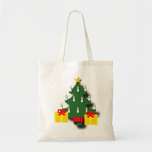 Tote Bag Arbre de Noël traditionnel aux bougies