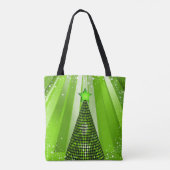 Tote Bag Arbre de Noël vert moderne avec étoile (Dos)
