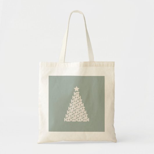 Tote Bag Arbre de Noël vert Sage (Devant)