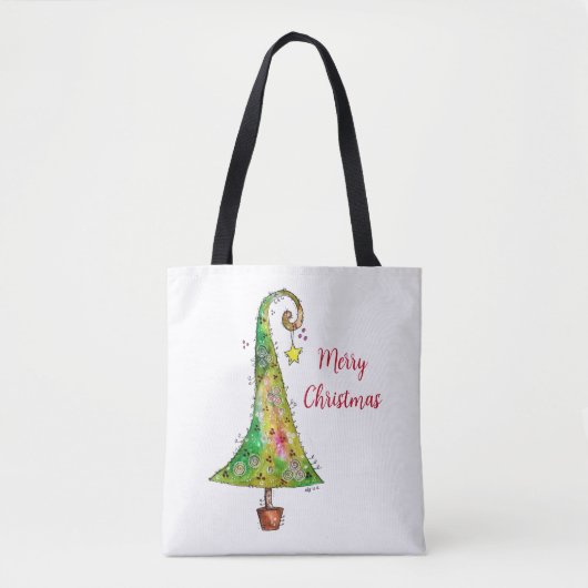 Tote Bag Arbre de Noël Whimsical (Devant)