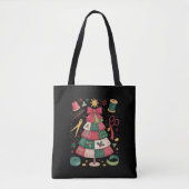 Tote Bag Arbre de patchwork de Noël Couture quilteur Xmas (Devant)