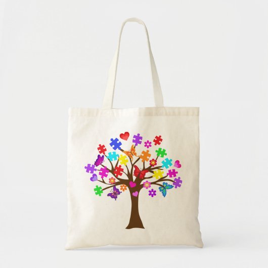 Tote Bag Arbre de sensibilisation sur l'autisme (Devant)