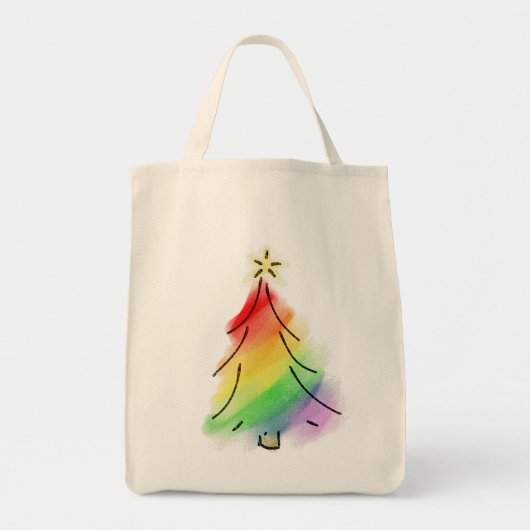 Tote Bag Arbre de vacances Rainbow (Devant)