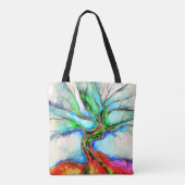 Tote Bag Arbre de vie - aquarelle, encre et or (Dos)