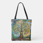 Tote Bag Arbre de Vie Fleurissant des 7 Chakras (Dos)