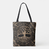 Tote Bag Arbre de vie - Motif runique de Yggdrasil (Dos)