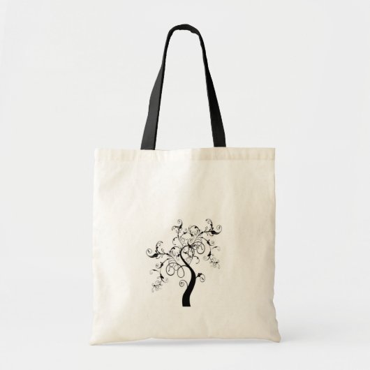 Tote Bag Arbre De Vie Noir Et Blanc (Devant)