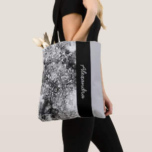 Tote Bag Arbre De Vie - Spirales Feuille Grunge Style 1