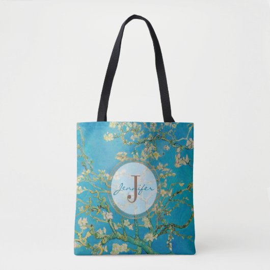 Tote Bag Arbre en fleurs d'amandes customisées Van Gogh Mon (Devant)